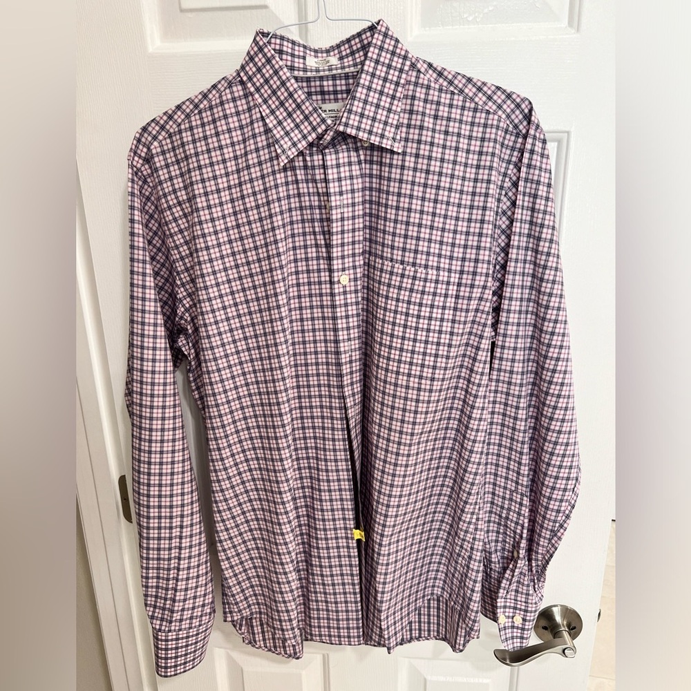Peter Millar Size Large Dress Shirt Button Down EUC